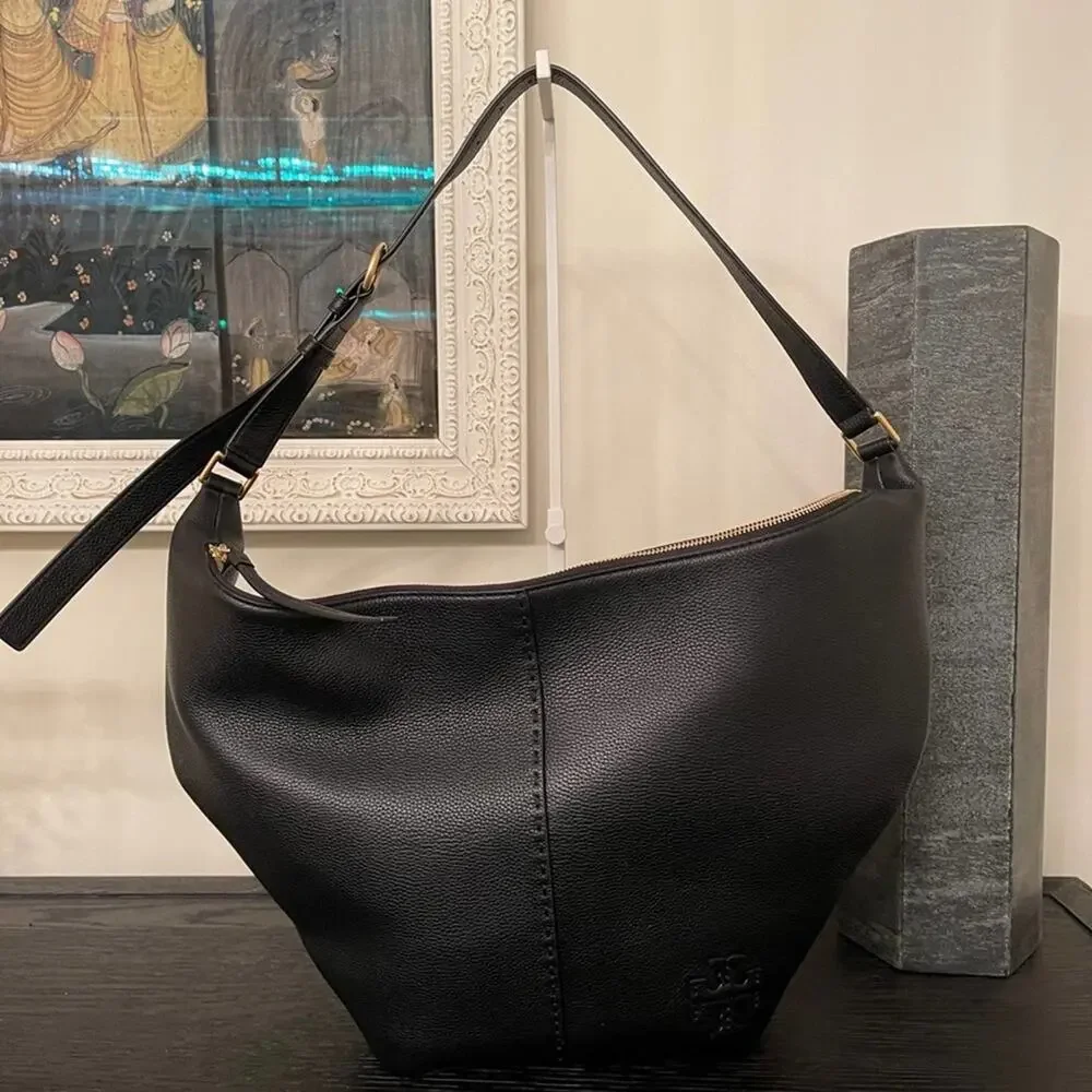 TORY BURCH McGraw Black Leather Bucket Bag